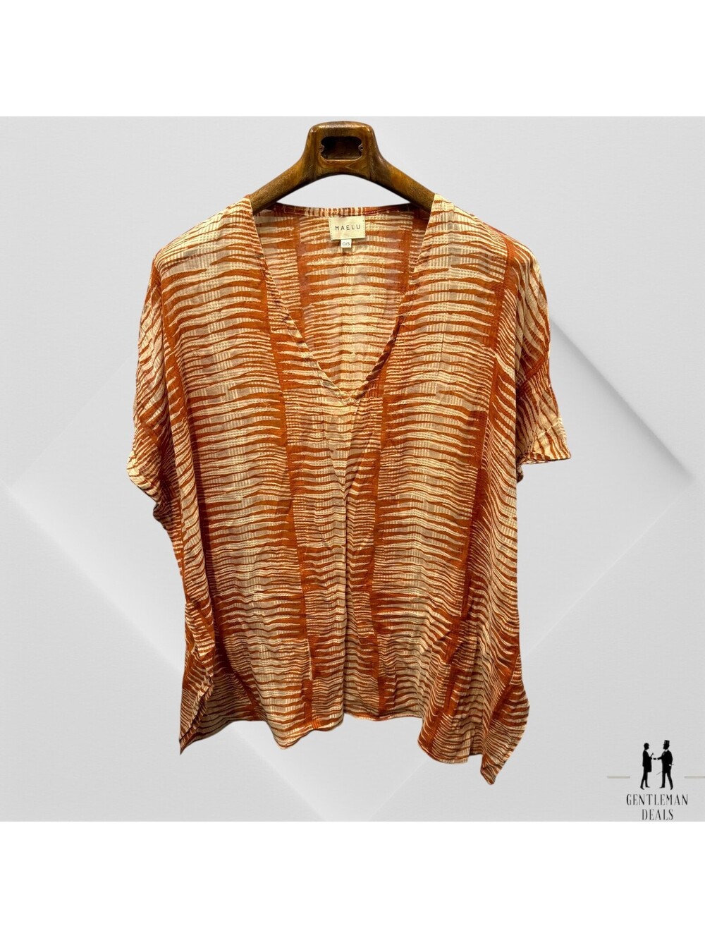 Maelu Top Womens OS Tie Dye Geometric Tunic Poncho Oversized  Lagenlook Beach